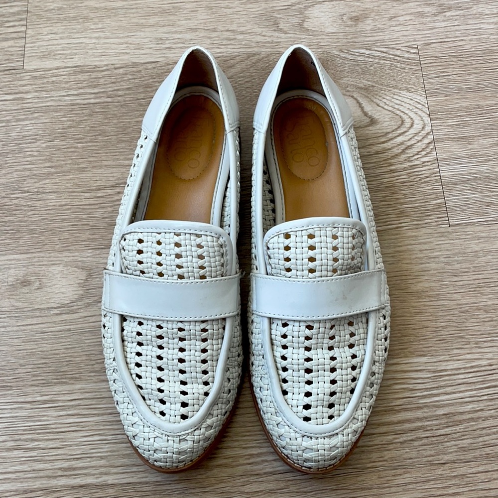 Franco Sarto cream leather loafers
